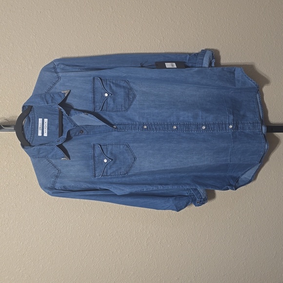 NWT Men's One Teaspoon Django Western Denim Shirt in Large - Picture 1 of 9